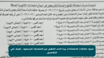 صرف مكافآت الامتحانات يبدأ الأحد المقبل عبر المصارف الرسمية.. تعرف على التفاصيل